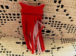 CLONE RED FRINGE VEST BK